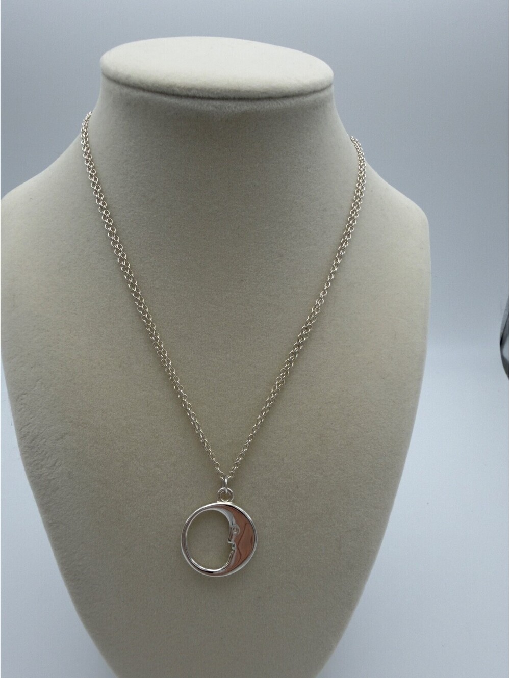 Authentic Tiffany & Co. Man in the Moon Double Chain Necklace 16"